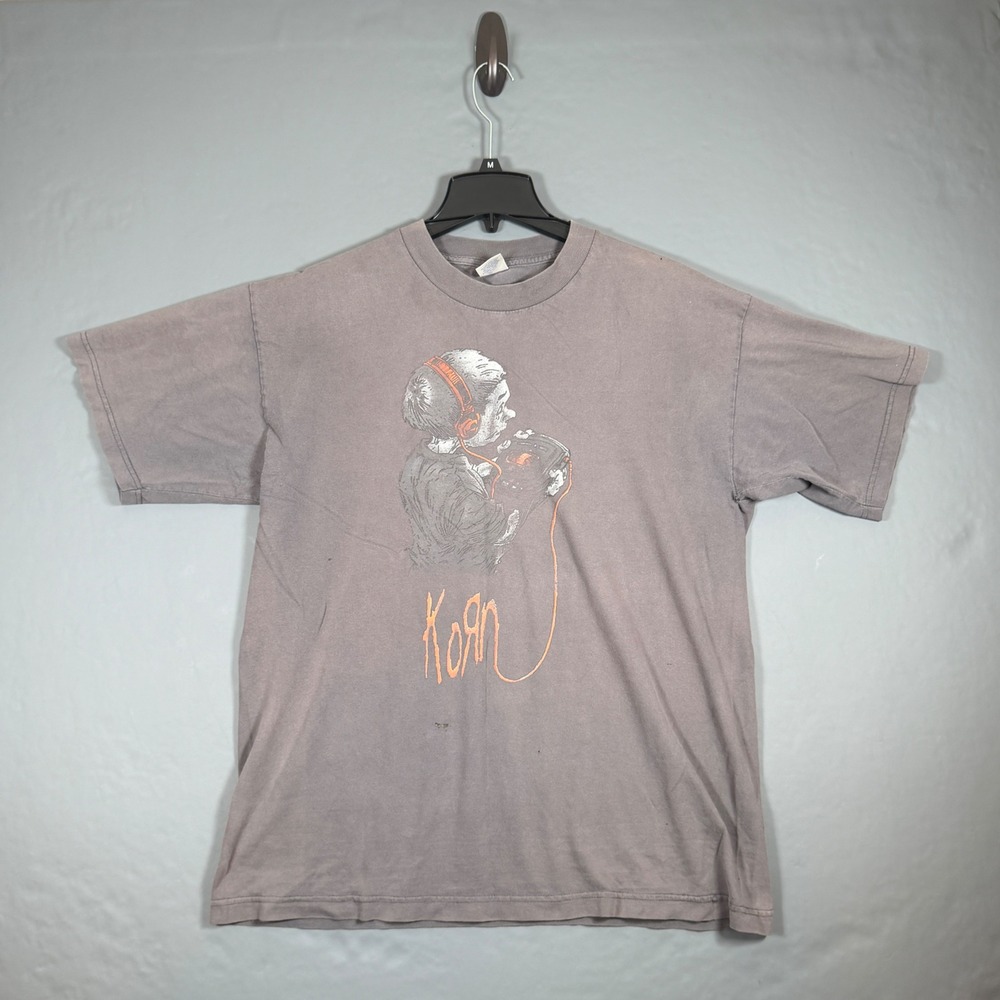 Vintage KORN Follow The Leader T-Shirt‎ Faded Gray